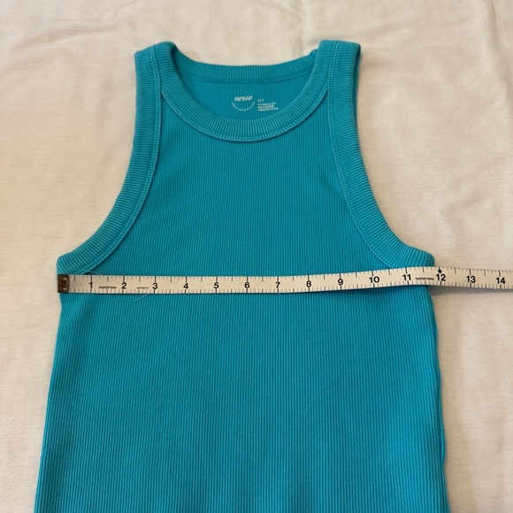 Aerie Small LOT of Two Tank Tops ~ Ribbed Cropped Blue & Pinkish Coral - Picture 6 of 10